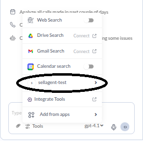 Tools Menu Screenshot