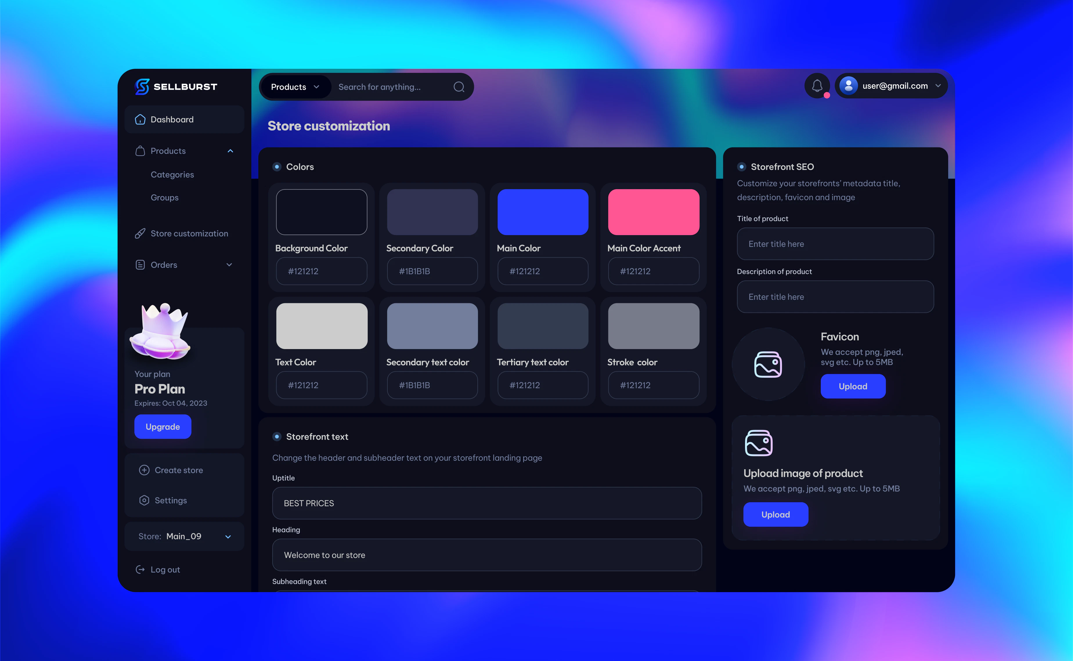 Customer page