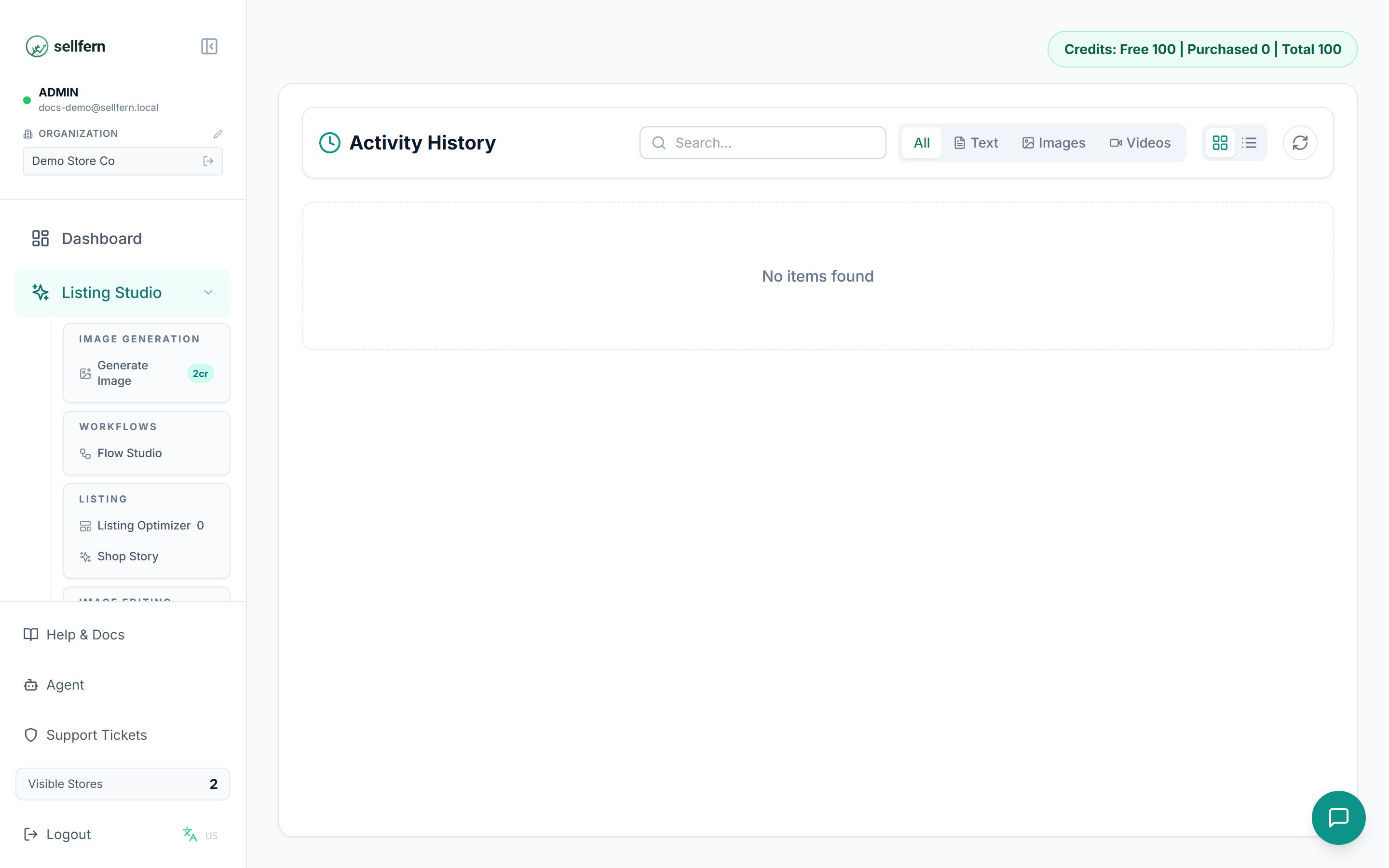 Listing Studio History