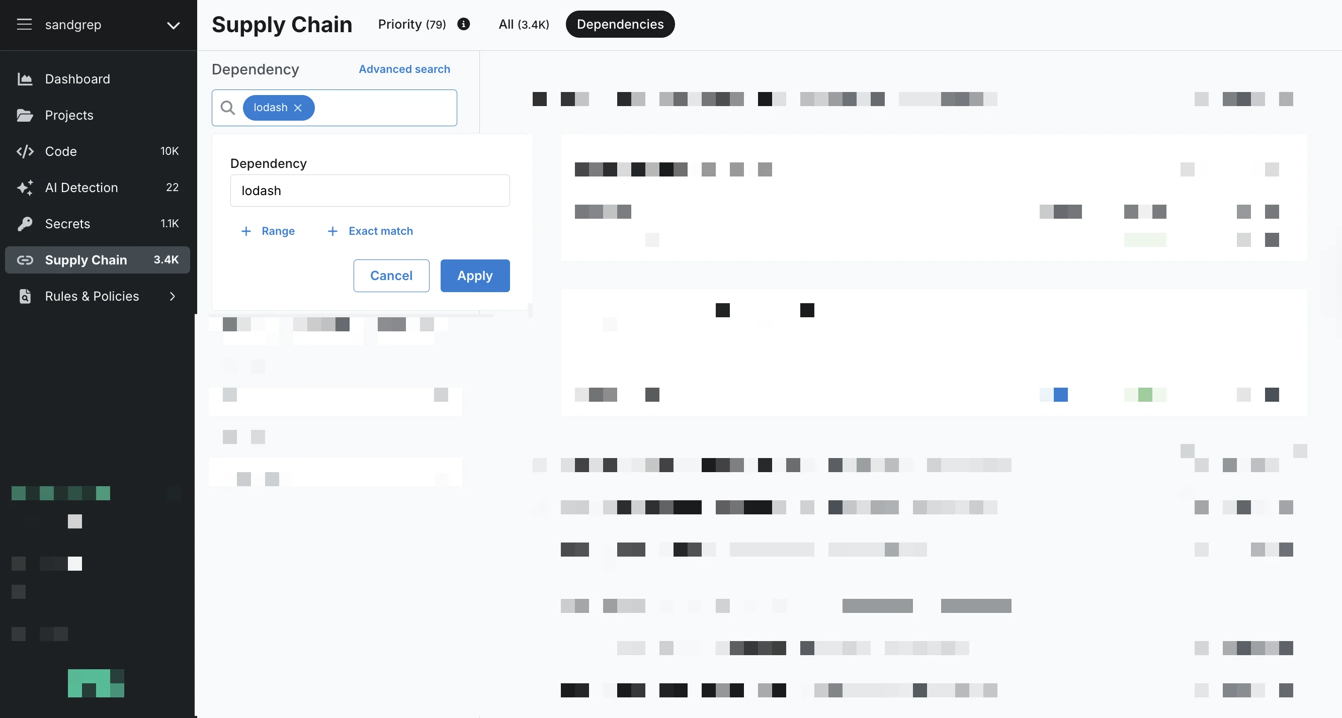 Select and run Managed Scans projects manually.