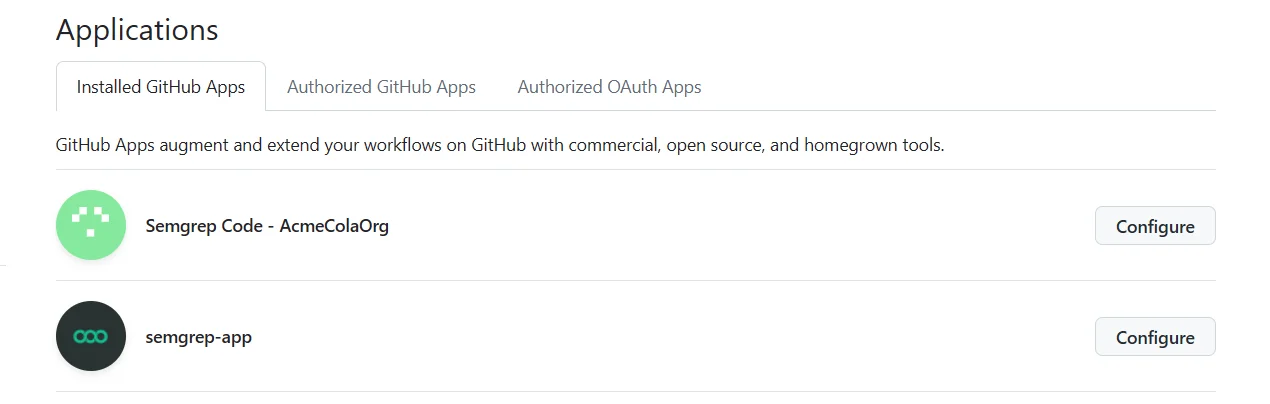 GitHub settings page