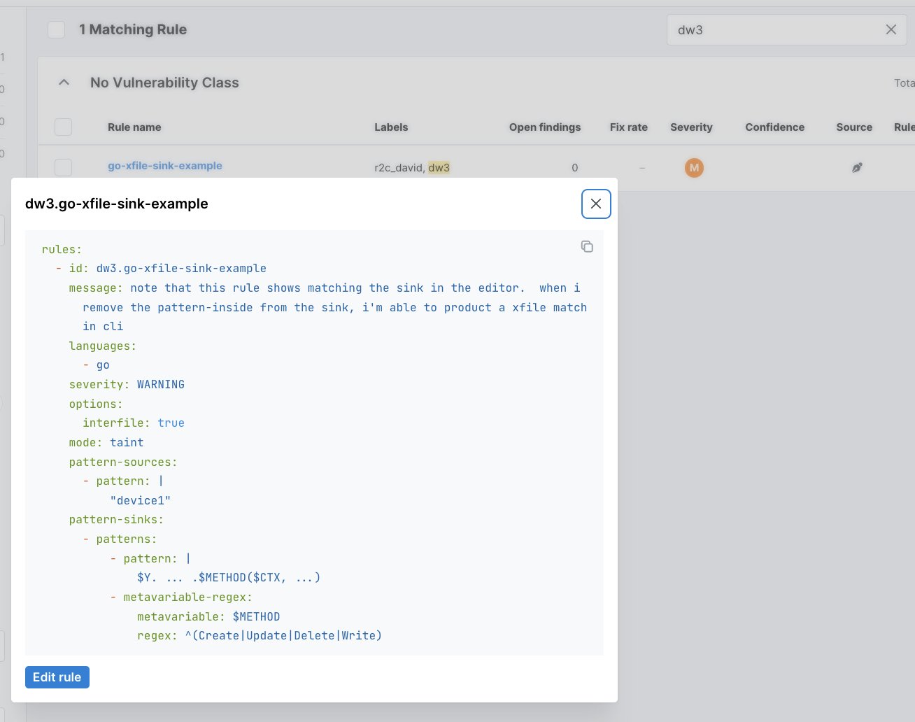 The YAML file shows the ID with label information