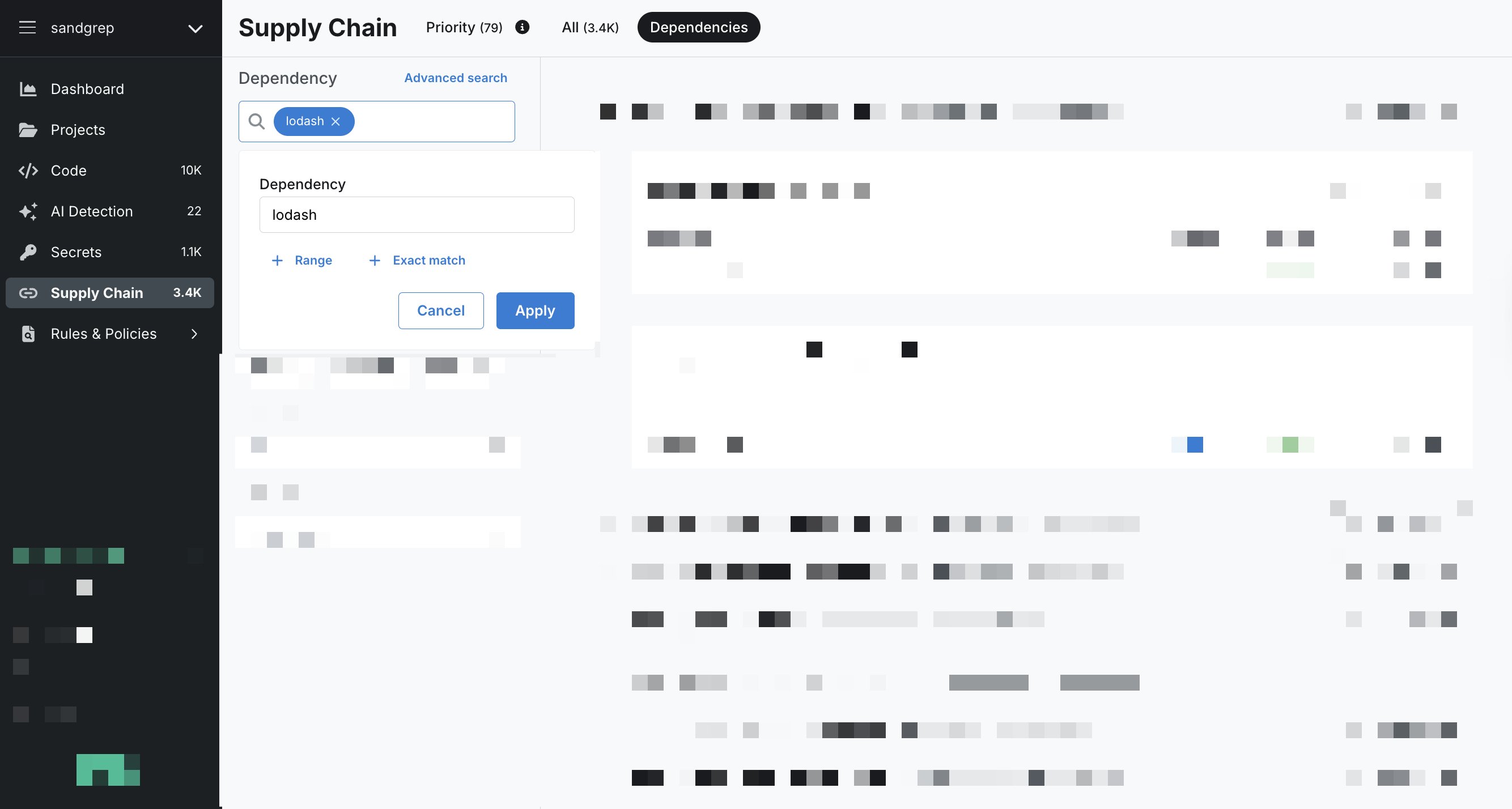 Select and run Managed Scans projects manually.