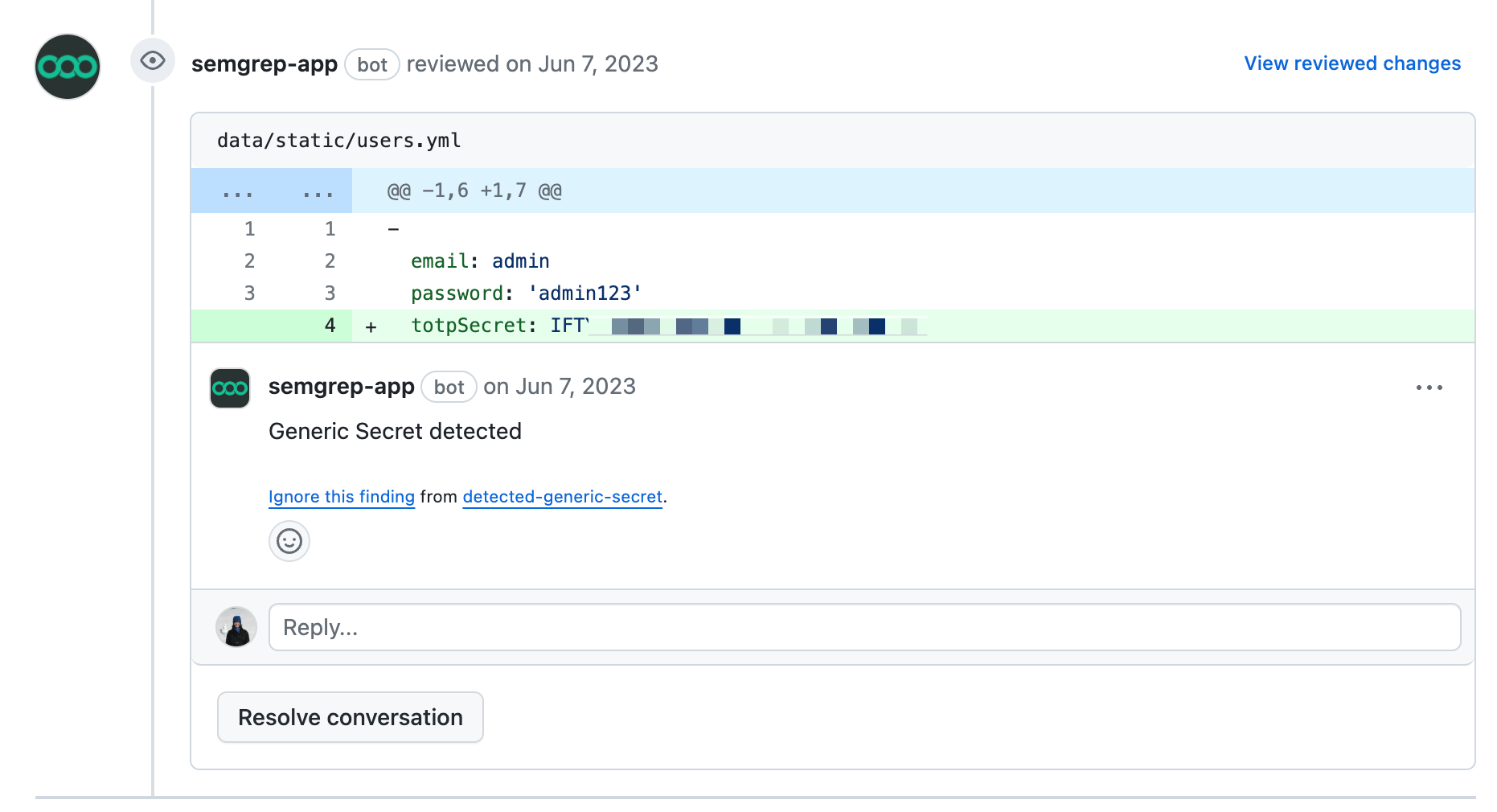 Screenshot of a GitHub PR comment