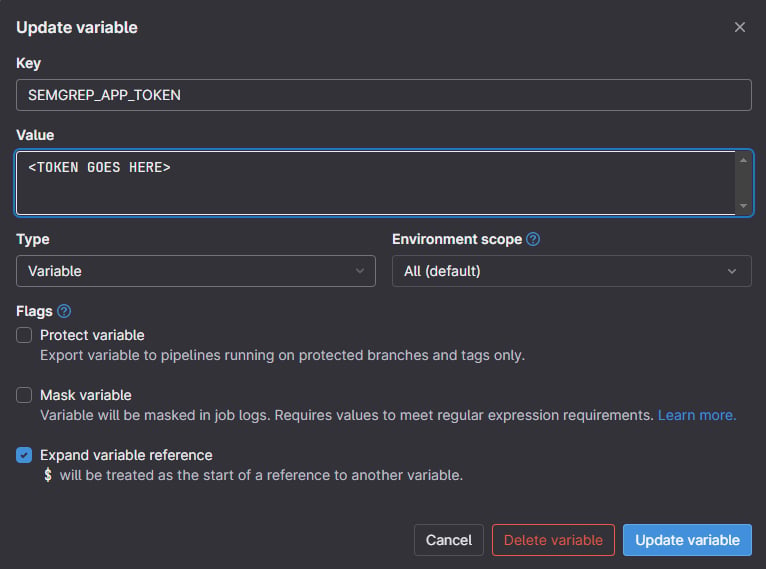 System Header Message Gitlab Troubleshoot ValueError: Invalid header value error - Semgrep