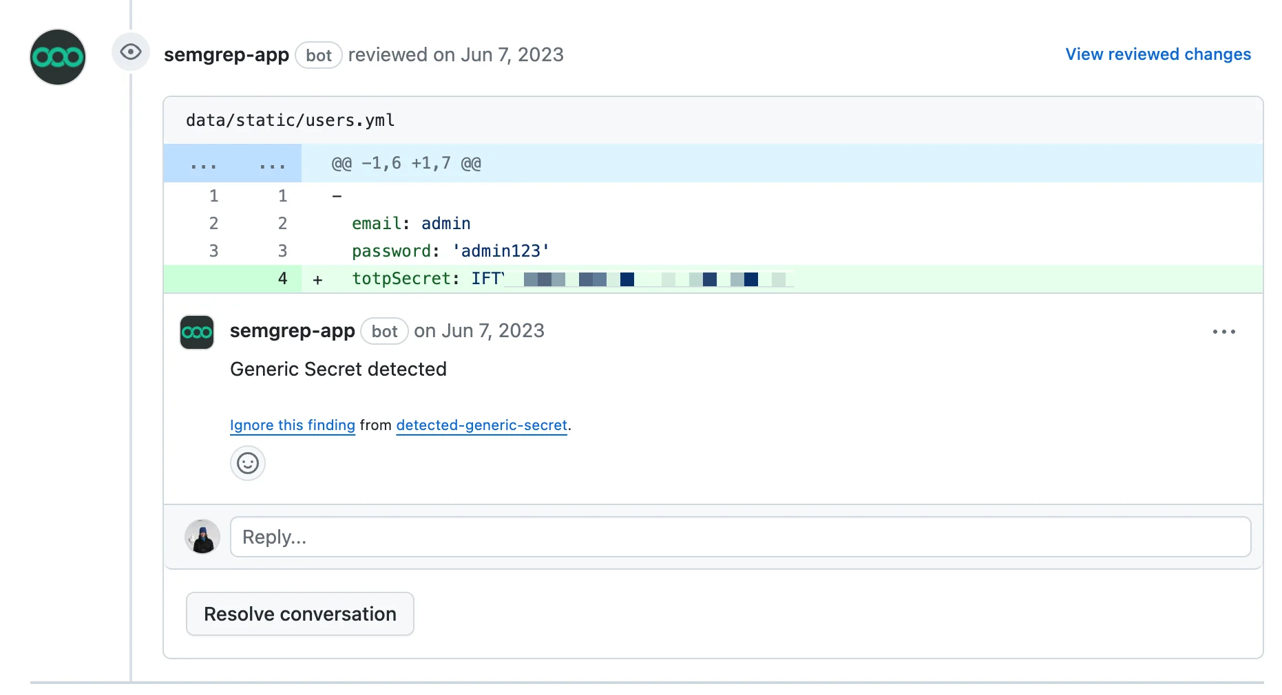 Screenshot of a GitHub PR comment