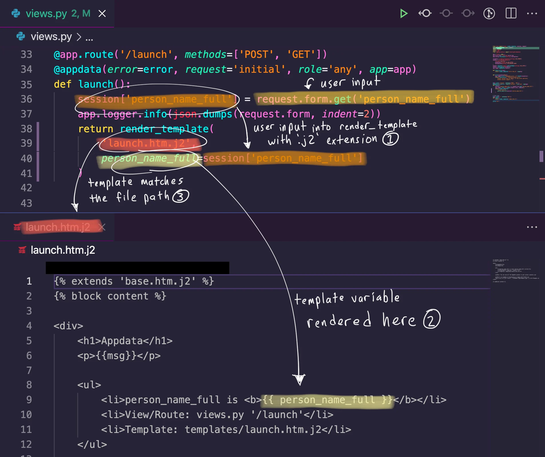 Screenshot of code the join rule matches