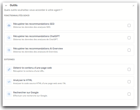 Outils Agent