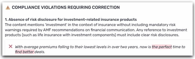 text violations compliance agents