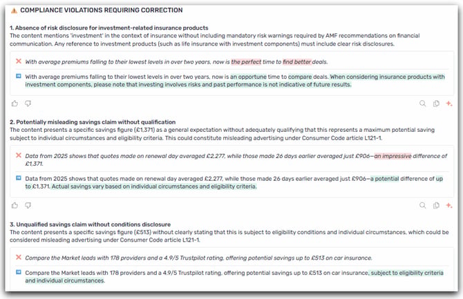 concrete actions proposed compliance agents