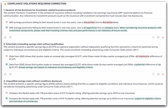 concrete actions proposed compliance agents
