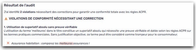 règle non conforme agent légale