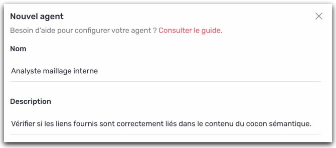 nom description agent maillage interne