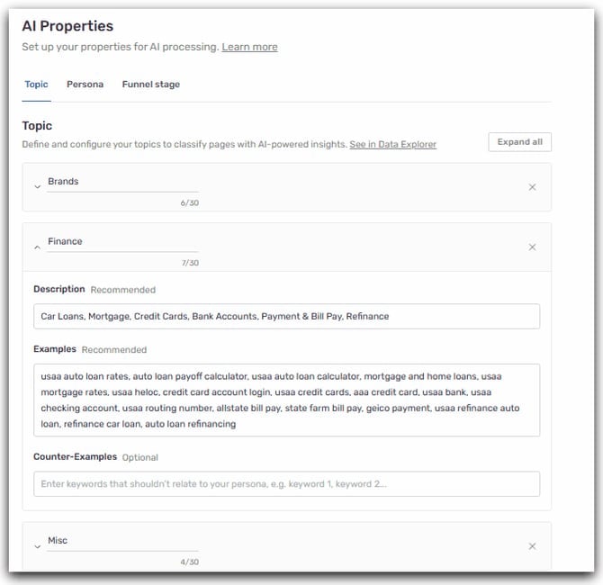 TOpic AI Properties