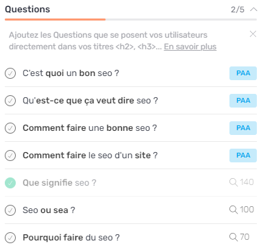 questions listes