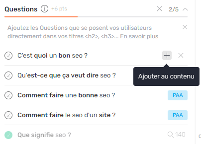 ajouter questions
