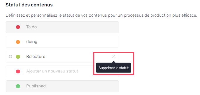 supprimer statut