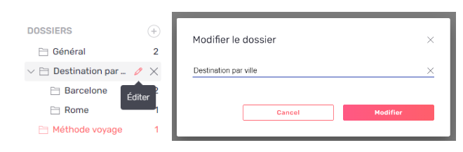 modification dossiers