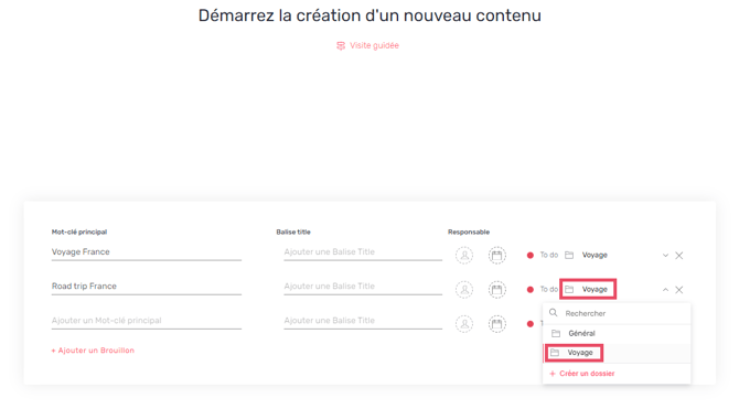 sélection dossier