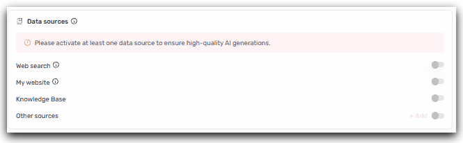desactivate websearch