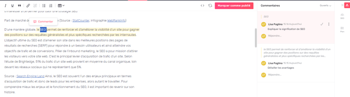 commentaire dans un commentaire