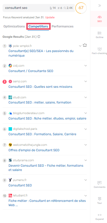competitors tab editor