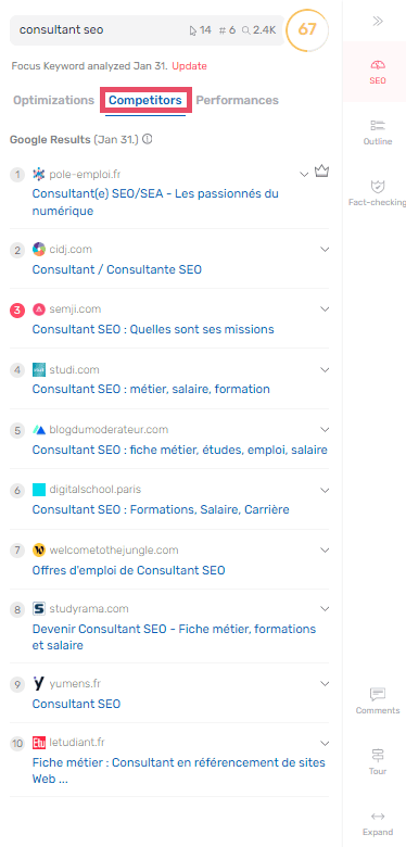 competitors tab editor