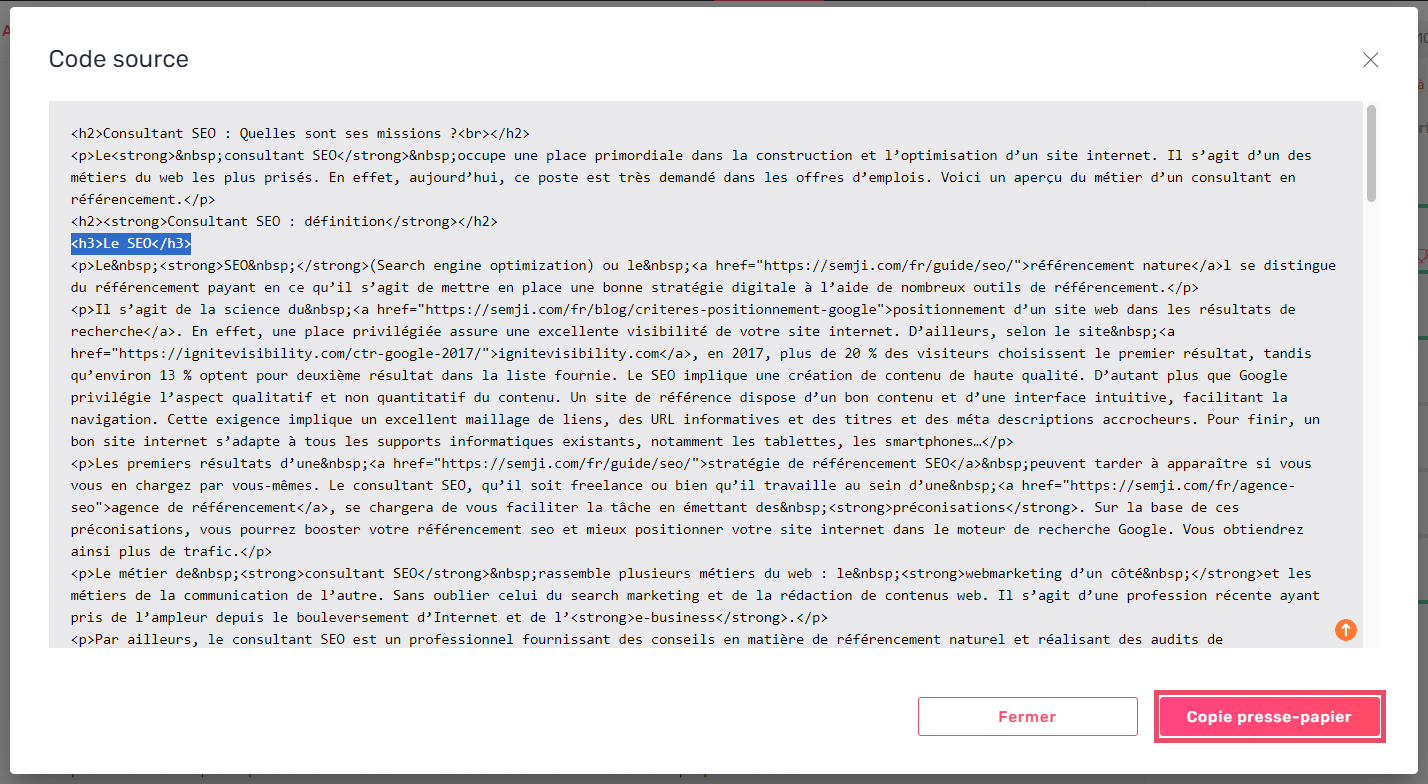 code source copié