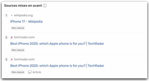 Capture sources mises en avant