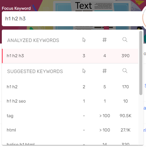 choose focus keyword