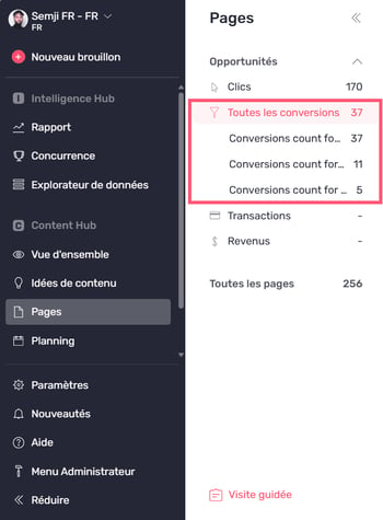 Toutes les conversions