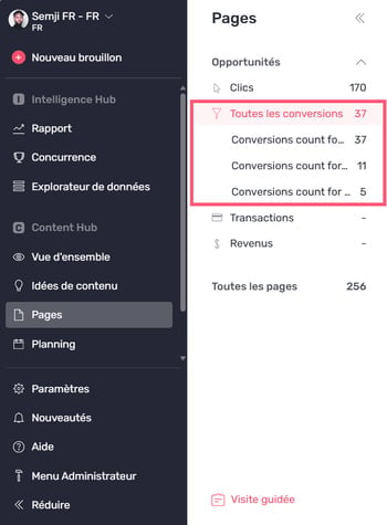 Toutes les conversions