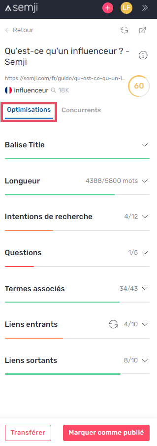 optimisations extensio,