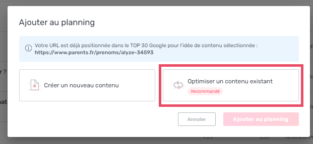 optimiser idées de contenu