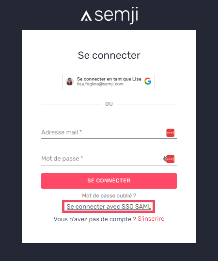 connexion SSO SAML