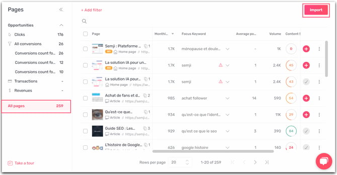 import-pages