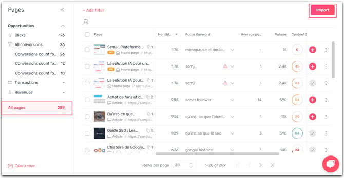 import-pages