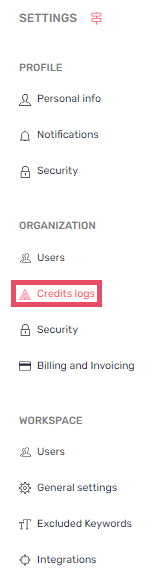 credits logs settings