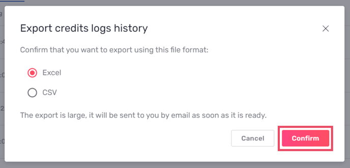 confirm export