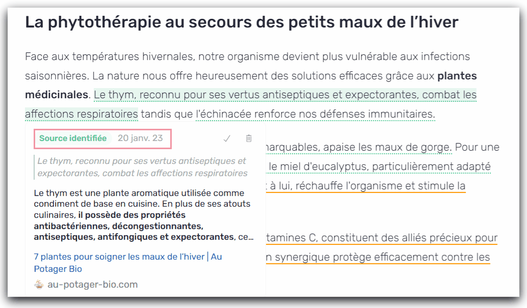 Date indiquée