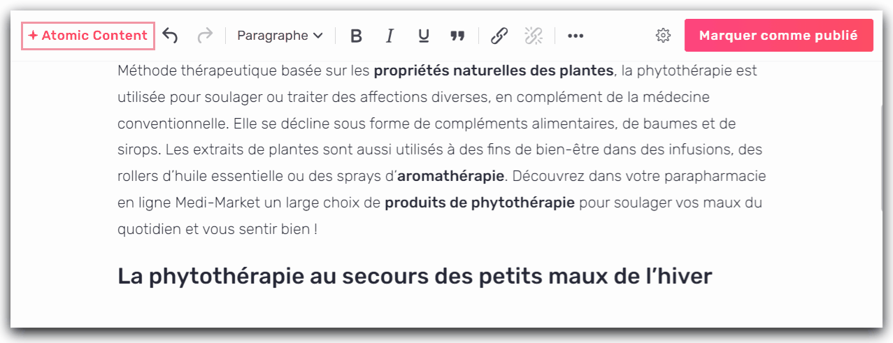 Rédiger avec Atomic Content