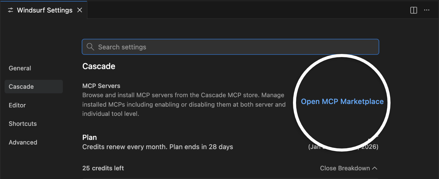 Windsurf MCP Marketplace