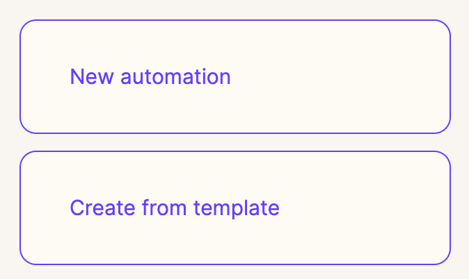 New automation and Create from template buttons in Sendspark
