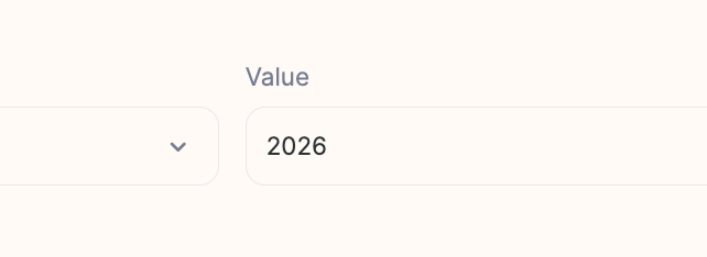 Value field with the GHL tag 2026 typed in