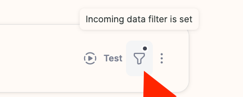 Filter icon with Incoming data filter is set tooltip