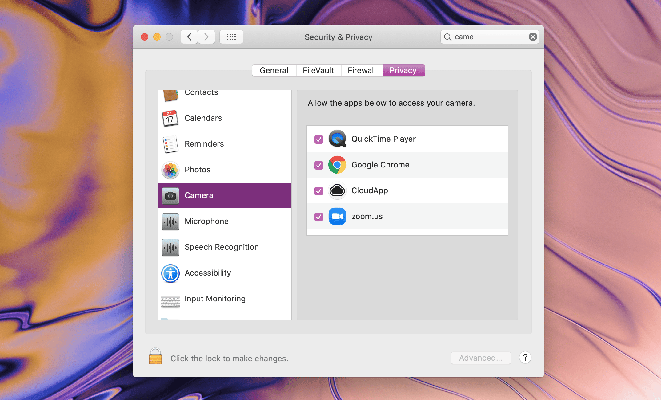 Set Mac System Preferences to Allow Recording