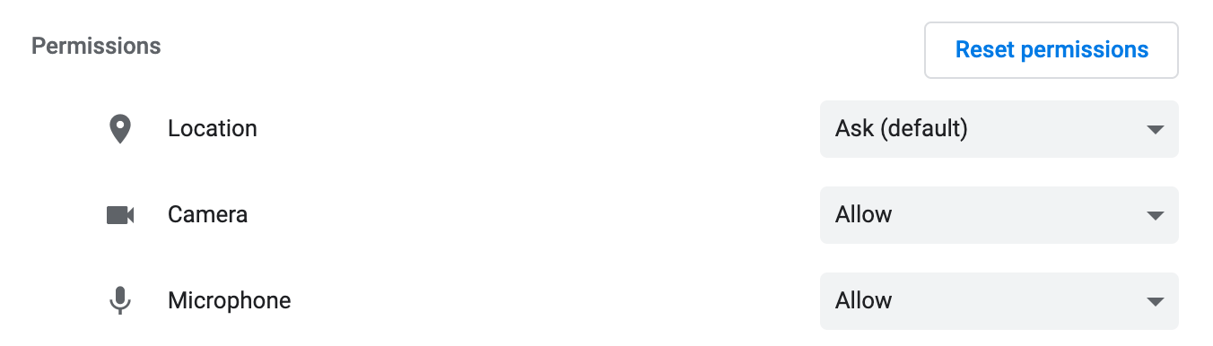 Set Chrome Permissions to Allow Recording