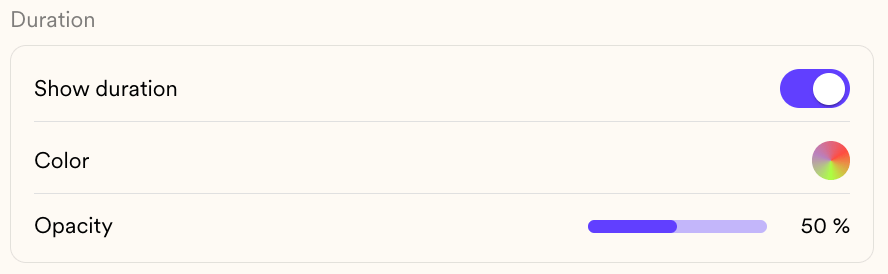 Show or disable video timestamp