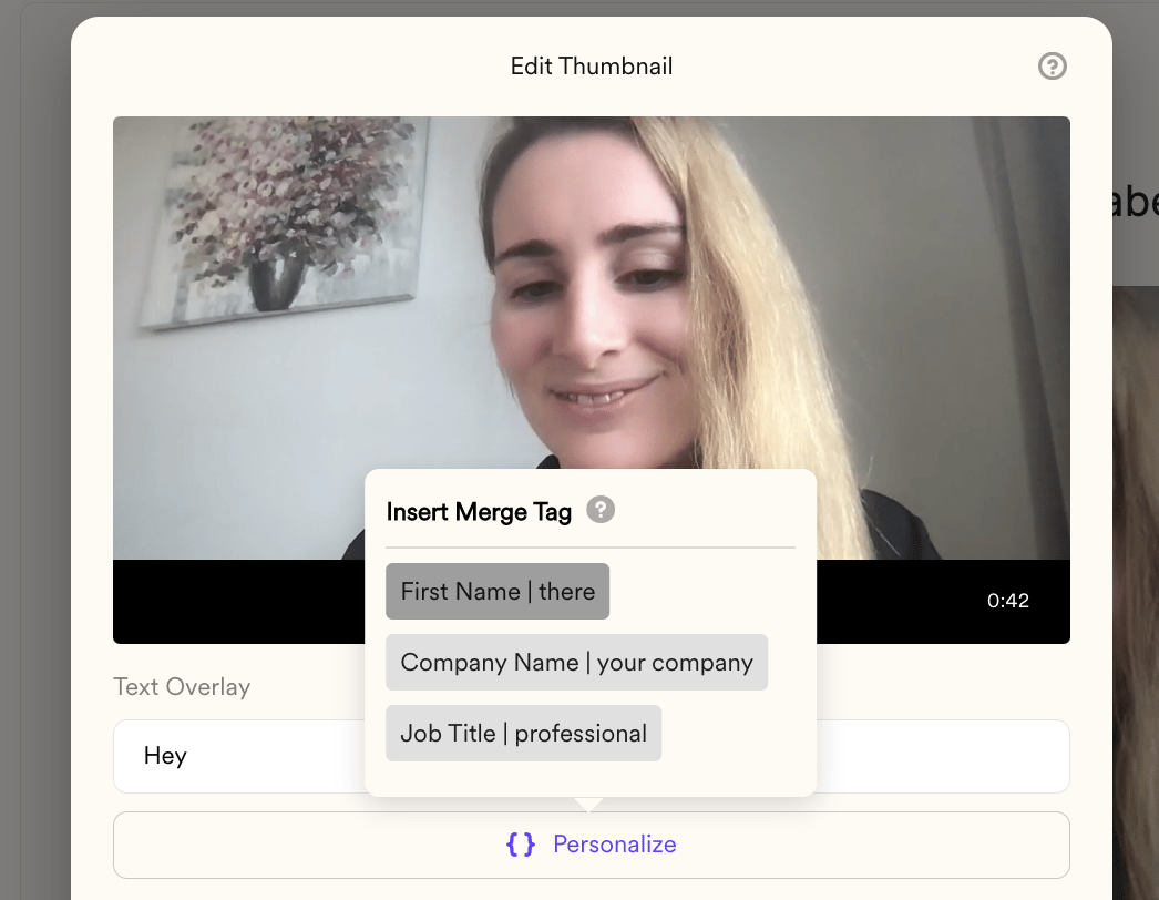 Personalize video thumbnails