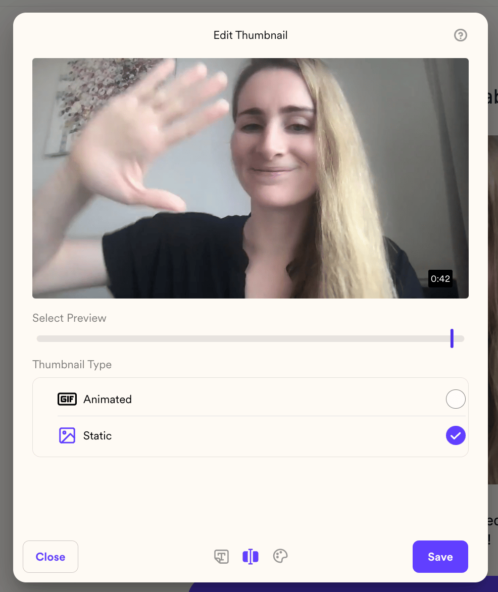 Preview new video thumbnail